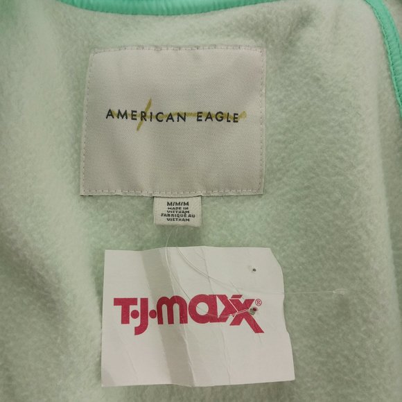 American Eagle Snap Front Fleece Jacket Women's Size Medium Seafoam Green - Picture 7 of 7